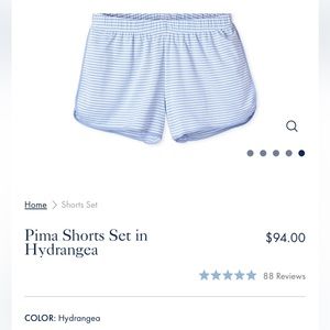 Lake Pajamas blue/white shorts. New, never worn. Size Medium.